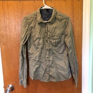 Forever 21 Button Down Olive Shirt